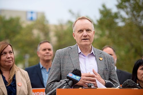 Mike Sudoma/Free Press
NDP critic for Health Peter Julian speaks to media during a press conference Friday morning in front of Concordia Hospital 
Sept 13, 2024
