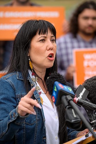 Mike Sudoma/Free Press
NDP MP for Winnipeg Centre Leah Hazan speaks to media Friday morning during a press conference held in front of Concordia Hospital 
Sept 13, 2024
