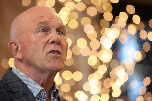 Barry Cooper, this year's chair of the 2024 United Way of Brandon &amp; District Campaign, announces this year's goal of $700,000 during a kick-off event at The Firehouse Event Venue on Friday morning. (Matt Goerzen/The Brandon Sun)