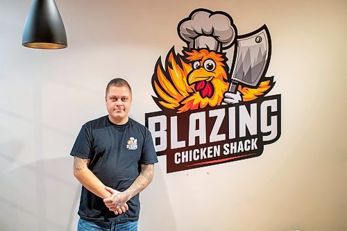 BROOK JONES / FREE PRESS
Thirty-year-old Eric Saniuk who is the owner of Blazing Chicken Shack is pictured at his restaurant at 392 Graham Ave., in Winnipeg, Man., Monday, Sept. 16, 2024. Saniuk hosted a grand opening Friday, Sept. 13, 2024.