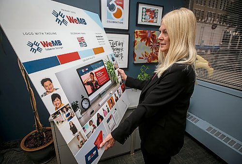 JOHN WOODS / FREE PRESS
Max Kashton, CEO of the Manitoba Women&#x573; Enterprise Centre (MWEC), looks over a branding idea board in her office Monday, September 16, 2024. MWEC is being rebranded today as WeMB.

Reporter: aaron