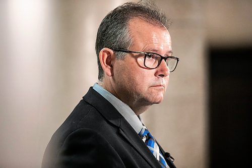 MIKAELA MACKENZIE / WINNIPEG FREE PRESS

Interim Progressive Conservative Leader Wayne Ewasko speaks to media after calling for a third-party investigation into &#x4b3;erious allegations&#x4e0;of bullying and harassment by Kinew from ousted MLA Mark Wasyliw at the Manitoba Legislative Building on Tuesday, Sept. 17, 2024.

For Carol story.
Winnipeg Free Press 2024