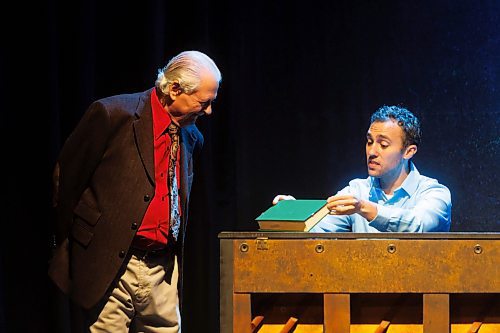 MIKE DEAL / FREE PRESS
David Sklar as Mitch (right) and Harry Nelken as Morrie (left) during the media cal for The Winnipeg Jewish Theatre&#x2019;s production of Tuesdays with Morrie which runs September 19-29. 
Reporter: Ben Waldman
240917 - Tuesday, September 17, 2024.