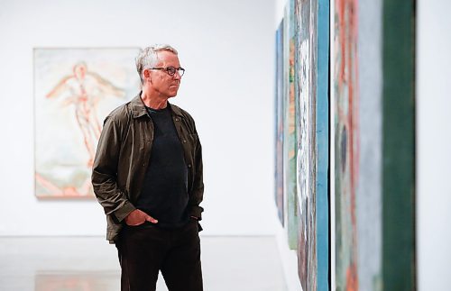 JOHN WOODS / FREE PRESS
Patrick Mahon, who is curating the art exhibit Sheila Butler: Other Circumstances - a retrospective on the Winnipeg based artist, is photographed in the University of Manitoba gallery Tuesday, September 17, 2024. 

Reporter: ?