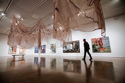 JOHN WOODS / FREE PRESS
Patrick Mahon, who is curating the art exhibit Sheila Butler: Other Circumstances - a retrospective on the Winnipeg based artist, is photographed in the University of Manitoba gallery Tuesday, September 17, 2024. 

Reporter: ?