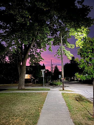 The purple morning over Winnipeg, Monday, Sept. 16, 2024 Free Press/Russell Wangersky