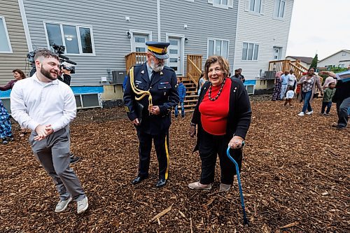 MIKE DEAL / FREE PRESS
Lieutenant-Governor Anita Neville arrives for the ceremony where Habitat for Humanity Manitoba handed over keys to the first fifteen of 55 families that will be living in the new Pandora Avenue West development in Transcona. 
Reporter: Aaron Epp
240918 - Wednesday, September 18, 2024.