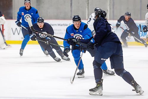 MIKE DEAL / FREE PRESS
Ben King (84) a free agent invite during first day of training camp at Hockey For All Centre (Iceplex) Thursday.
240919 - Thursday, September 19, 2024.