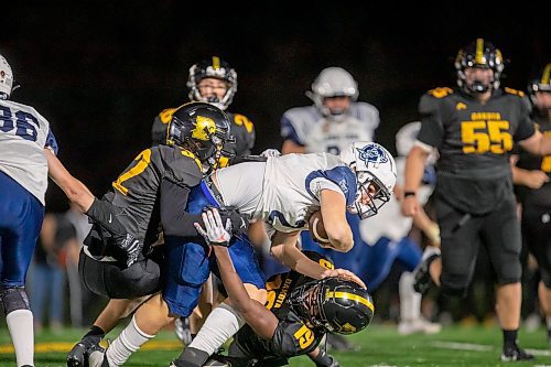 BROOK JONES / FREE PRESS
The Dakota Lancers host the visiting Grant Park Pirates in AAAA South East Winnipeg High School Football League action at Dakota Collegiate in Winnipeg, Man., Thursday, Sept. 19, 2024.