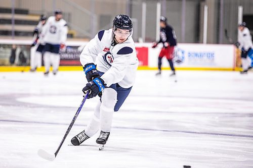 MIKAELA MACKENZIE / WINNIPEG FREE PRESS

Ville Heinola (14) during an informal preseason captain&#x573; skate at the Hockey For All Centre on Tuesday, Sept. 10, 2024. 

For Mike McIntyre story.
Winnipeg Free Press 2024