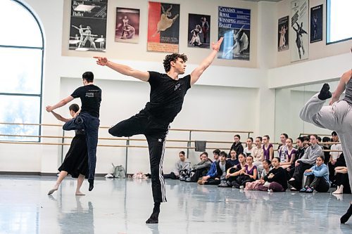 MIKAELA MACKENZIE / WINNIPEG FREE PRESS

Royal Winnipeg Ballet dancer Logan Savard rehearses &#x161;&#x25b;gat&#x259;m on Friday, Sept. 20, 2024. Choreographed by Cameron sink&#x2b7;&#x259; Fraser-Monroe, the piece will premiere at New York&#x2019;s Fall for Dance Festival next week.

For &#x2014; story.
Winnipeg Free Press 2024