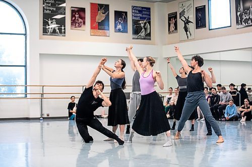 MIKAELA MACKENZIE / WINNIPEG FREE PRESS

Royal Winnipeg Ballet dancers rehearse &#x161;&#x25b;gat&#x259;m on Friday, Sept. 20, 2024. Choreographed by Cameron sink&#x2b7;&#x259; Fraser-Monroe, the piece will premiere at New York&#x2019;s Fall for Dance Festival next week.

For &#x2014; story.
Winnipeg Free Press 2024