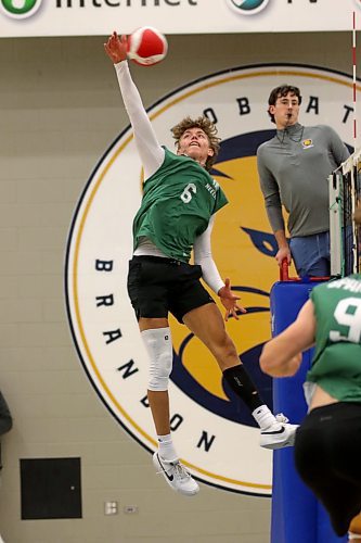 Kal-El Wilson was named MVP of the Brandon University varsity boys' volleyball tournament on Saturday after his Neelin Spartans topped the Dauphin Clippers in the final at the HLC. (Thomas Friesen/The Brandon Sun)