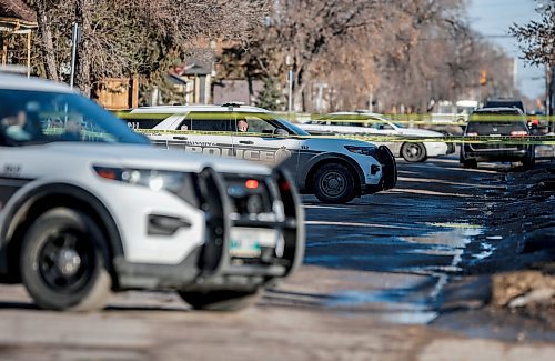 JOHN WOODS / FREE PRESS
Police investigate a scene on the 1200 block of Selkirk at McNichol Monday, March 18, 2024.  

Reporter: ?