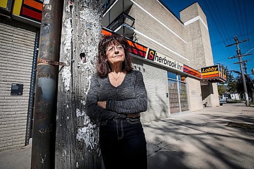 JOHN WOODS / FREE PRESS
Michelle Dore, a resident of the Sherbrook Inn, is photographed outside the hotel Sunday, September 22, 2024. Dore and other residents are being evicted from the hotel by the new owner.

Reporter: malak