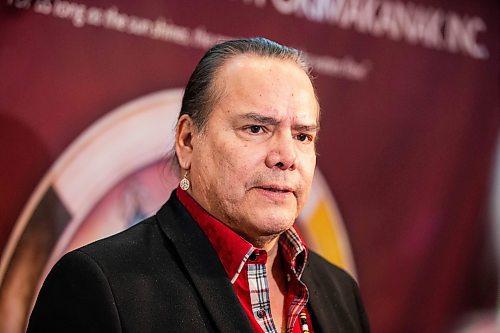 MIKAELA MACKENZIE / FREE PRESS

MKO grand chief Garrison Settee speaks to media at the Protecting our Ancestors Conference at the RBC Convention Centre on Tuesday, Feb. 20, 2024. 

For Nicole story.
