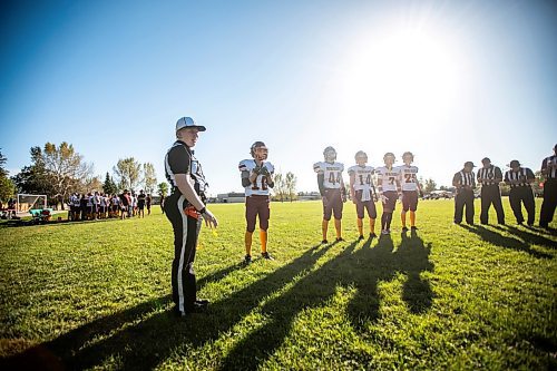 MIKAELA MACKENZIE / WINNIPEG FREE PRESS
	
La Salle&#x2019;s Kennedy Molloy officiates a game between John Taylor and Portage Collegiate at John Taylor High School field on Friday, Sept. 20, 2024. 

For sports story.
Winnipeg Free Press 2024