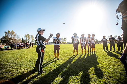 MIKAELA MACKENZIE / WINNIPEG FREE PRESS
	
La Salle&#x2019;s Kennedy Molloy officiates a game between John Taylor and Portage Collegiate at John Taylor High School field on Friday, Sept. 20, 2024. 

For sports story.
Winnipeg Free Press 2024