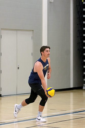 Middle blocker Chris Bryant is in his fifth year at Brandon University and entering just his second year of eligibility after two years of rehabbing a torn ACL he suffered in the summer of 2022. (Thomas Friesen/The Brandon Sun)