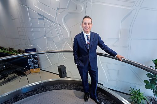 MIKE DEAL / FREE PRESS
Winnipeg Chamber of Commerce CEO, Loren Remillard in the lobby of the new space at Portage Avenue and Main Street.
The Winnipeg Chamber of Commerce (along with CentrePort, the World Trade Centre the Manitoba Environmental Industries Association) is showing off their new offices today at Portage and Main (200 Portage Avenue). Say what you want of the chamber, it stays true to its support of the city remaining downtown while so many other enterprises feel justified moving outside the downtown core.
240924 - Tuesday, September 24, 2024.