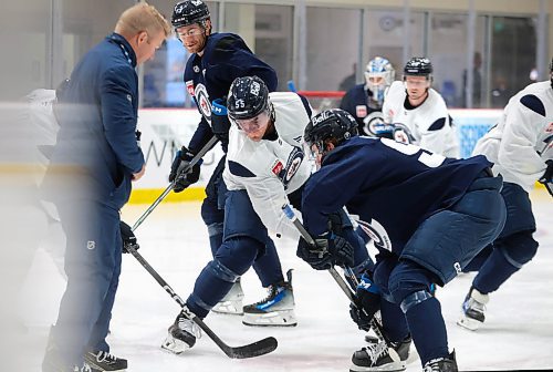 Ruth Bonneville / Free Press

Sports - Jest practice 

Photo of #55 Mark Scheifele on ice with teammates during practice  at Hockey For All Centre Tuesday.


Sept 24th,  2024