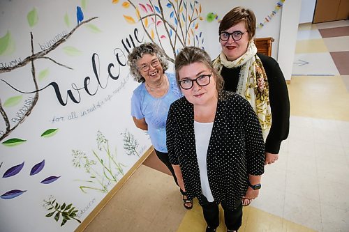 JOHN WOODS / FREE PRESS
WestEnd Commons (WECC) executive director Olga Rogozina, centre, and board members Linda Dueck, left, and Laura Jackson are photographed at the WECC in Winnipeg Tuesday, September 24, 2024. WECC is planning a fundraiser to celebrate their 10 year anniversary.

Reporter: janine