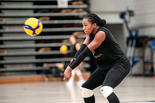 MIKAELA MACKENZIE / FREE PRESS
	
Fifth-year left side Light Uchechukwu at U of M women&#x573; volleyball practice at on Wednesday, Sept. 25, 2024. 

For sports story.
Winnipeg Free Press 2024