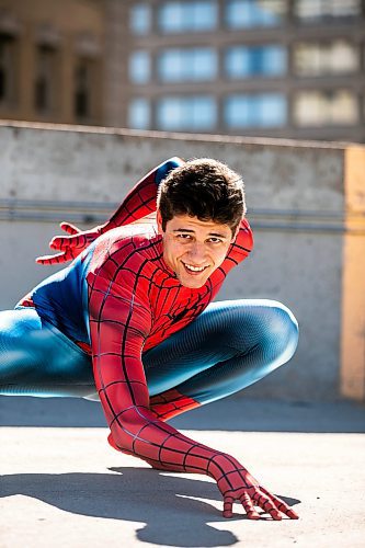 MIKAELA MACKENZIE / FREE PRESS
As he became busier with the role, Josh Pchajek started to take his Spider-Man persona more seriously, meticulously studying the movies and poring over the comics to get the details right for every iteration of the heroic webslinger.