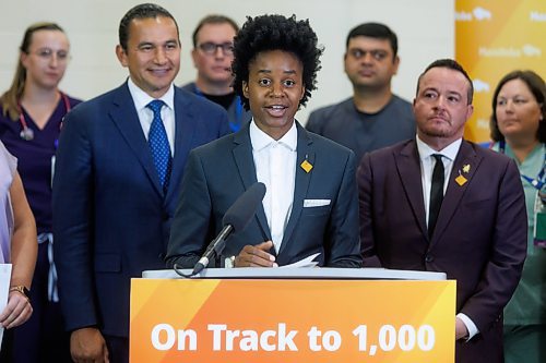 Health Minister Uzoma Asagwara expects the net figures to change, depending on the number of employees who do not renew their professional licences this fall. (Mike Deal/Winnipeg Free Press)