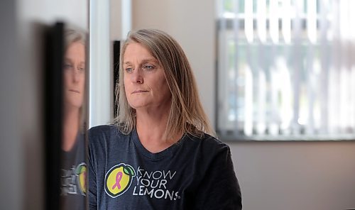 Ruth Bonneville / Free Press

Feature Silent Symptoms 

Portrait of Jennifer Borgfjord wearing her important message to women written on her t-shirt - Know you're Lemons.  Essentially it means that women should know their breast health and advocate  for themselves because the province is failing them in this area. 

Breast Cancer story about Jennifer Borgfjord and Heather Brister, two women with dense breasts that did not have their cancerous tumours identified during their routine mammograms because they did not show up.  Both women should&#x576;e been told they needed an ultrasound or an MRI due to the nature of their breast tissue being dense which could&#x576;e  avoided the tumours from growing undetected. 

Heather was 44 when she found a 2cm lump during a self-breast exam. She had a mammogram, was told she was fine, and sent back home. 7 months later that lump was 10cm. She has had to have a mastectomy and the risk of the cancer spreading.  She has been told to basically live a full life as much as she can.

Similar story with Jennifer except that her tumour was removed, and she is considered to be in a stable condition. She must take  a bunch of meds daily.

The story is about how the MB health system has failed these women and how other women in the province should advocate  for themselves. Additionally in the province women are not allowed to self-refer for mammograms.

Story by AV Kitching 

Sept 25th,  2024