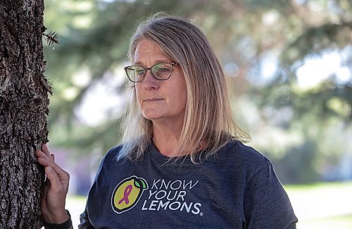 Ruth Bonneville / Free Press

Feature Silent Symptoms 

Portrait of Jennifer Borgfjord wearing her important message to women written on her t-shirt - Know you're Lemons.  Essentially it means that women should know their breast health and advocate  for themselves because the province is failing them in this area. 

Breast Cancer story about Jennifer Borgfjord and Heather Brister, two women with dense breasts that did not have their cancerous tumours identified during their routine mammograms because they did not show up.  Both women should&#x576;e been told they needed an ultrasound or an MRI due to the nature of their breast tissue being dense which could&#x576;e  avoided the tumours from growing undetected. 

Heather was 44 when she found a 2cm lump during a self-breast exam. She had a mammogram, was told she was fine, and sent back home. 7 months later that lump was 10cm. She has had to have a mastectomy and the risk of the cancer spreading.  She has been told to basically live a full life as much as she can.

Similar story with Jennifer except that her tumour was removed, and she is considered to be in a stable condition. She must take  a bunch of meds daily.

The story is about how the MB health system has failed these women and how other women in the province should advocate  for themselves. Additionally in the province women are not allowed to self-refer for mammograms.

Story by AV Kitching 

Sept 25th,  2024