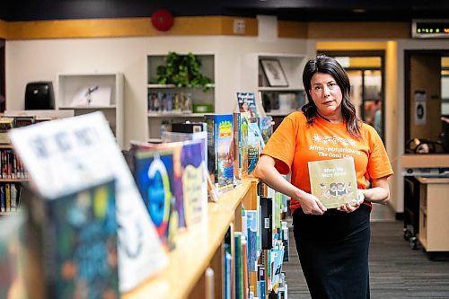 MIKAELA MACKENZIE / FREE PRESS
	
Teacher-librarian Suzanne Beauregard at cole Van Walleghem School Thursday, Sept. 26, 2024. Beauregard helped put together the orange heart walkway project at the school.

For Maggie story.
Winnipeg Free Press 2024