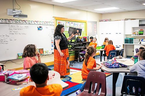 MIKAELA MACKENZIE / WINNIPEG FREE PRESS
	
Reanna Korade, grade three/four teacher at Victory School, reads a children&#x573; book about residential school to her class on Wednesday, Sept. 25, 2024. 

For Maggie story.
Winnipeg Free Press 2024