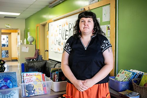 MIKAELA MACKENZIE / WINNIPEG FREE PRESS
	
Reanna Korade, grade three/four teacher at Victory School, in her classroom on Wednesday, Sept. 25, 2024. 

For Maggie story.
Winnipeg Free Press 2024