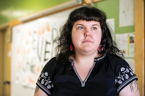 MIKAELA MACKENZIE / WINNIPEG FREE PRESS
	
Reanna Korade, grade three/four teacher at Victory School, in her classroom on Wednesday, Sept. 25, 2024. 

For Maggie story.
Winnipeg Free Press 2024