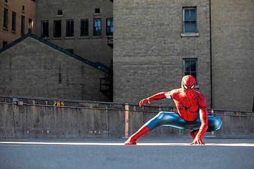 MIKAELA MACKENZIE / FREE PRESS
	
Josh Pchajek, a 22-year-old who bills himself as the Winnipeg Webhead, on Wednesday, Sept. 25, 2024. For the last three years, Josh has been portraying Spider-Man at events all over the city.

For Dave Sanderson story.
Winnipeg Free Press 2024