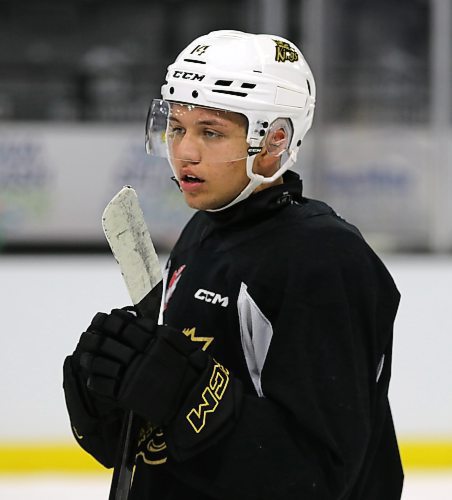 Slovakian defenceman Adam Belusko, shown during a practice at Westoba Place, has made a quick impression on the Brandon Wheat Kings with his steady play. (Perry Bergson/The Brandon Sun)
Sept. 28, 2024