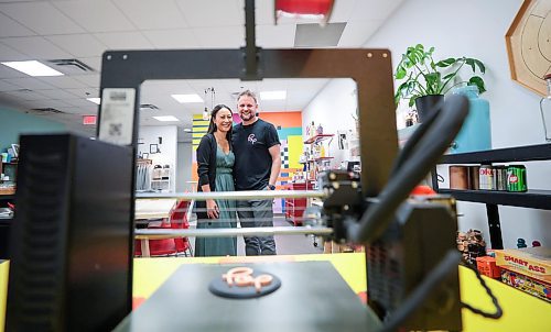 Ruth Bonneville / Free Press

BIZ - Pop Colab

Business portrait of Donavan Robinson, co-owner of Pop Colab and his wife and business partner Lindsay Cabato, in their 1 Lombard Ave. business. 

What: Pop Colab is a new space in the downtown underground where businesses can book &#x201c;fun&#x201d; sessions for staff, like mocktail making and t-shirt printing. Donavan said he was asked to create something that&#x2019;d drive traffic back to the Richardson Building. It&#x2019;s an offering in the tower as employers mandate in-office work. Donavan opened Pop Colab in February and hopes to expand it; he says it boosts productivity.

See story by Gabby


Sept 27th,  2024