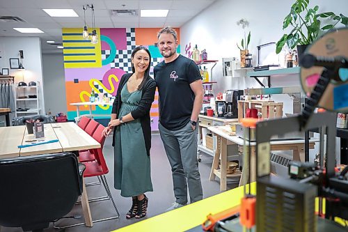 Ruth Bonneville / Free Press

BIZ - Pop Colab

Business portrait of Donavan Robinson, co-owner of Pop Colab and his wife and business partner Lindsay Cabato, in their 1 Lombard Ave. business. 

What: Pop Colab is a new space in the downtown underground where businesses can book &#x201c;fun&#x201d; sessions for staff, like mocktail making and t-shirt printing. Donavan said he was asked to create something that&#x2019;d drive traffic back to the Richardson Building. It&#x2019;s an offering in the tower as employers mandate in-office work. Donavan opened Pop Colab in February and hopes to expand it; he says it boosts productivity.

See story by Gabby


Sept 27th,  2024