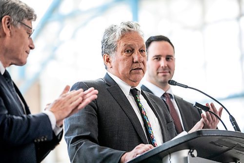 MIKAELA MACKENZIE / FREE PRESS
	
Minister Dan Vandal speaks at a federal funding announcement at Portage Place on Friday, Sept. 27, 2024.

For Joyanne Story.
Winnipeg Free Press 2024