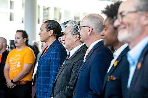 MIKAELA MACKENZIE / FREE PRESS
	
Minister Dan Vandal and other dignitaries at a federal funding announcement at Portage Place on Friday, Sept. 27, 2024.

For Joyanne Story.
Winnipeg Free Press 2024