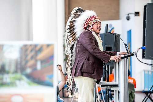 MIKAELA MACKENZIE / FREE PRESS
	
SCO grand chief Jerry Daniels speaks at a federal funding announcement at Portage Place on Friday, Sept. 27, 2024.

For Joyanne Story.
Winnipeg Free Press 2024