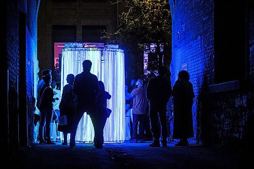 Mike Sudoma/Free Press
The Light Within display located at 66 Arthur St during Nuit Blanche Saturday night. 
Sept 28, 2024
