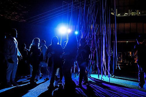 Mike Sudoma/Free Press
Festival Goers Gino walk through the lit up streamers outside of the Canadian Museum for Human Rights Saturday night as part of Jaimie Issacs exhibit &#x201c;Nibi&#x201d;
Sept 28, 2024
