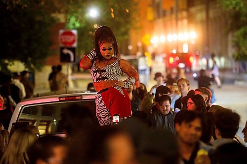 Mike Sudoma/Free Press
Drag performer Ruby Chopstix performs to a sizeable crowd infront of Darling Bar Saturday evening as part of Nuit Blanche
Sept 28, 2024
