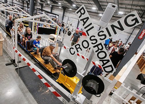 JOHN WOODS / FREE PRESS
Richard Persian, drives the train at the Manitoba Mega Train Show and Sale at the Red River Ex in Winnipeg Sunday, September 29, 2024.