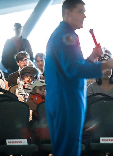 JOHN WOODS / FREE PRESS
Oliver Stuart came out to listen to Canadian astronaut Jeremy Hansen speak at Aviation Museum of Western Canada Sunday, September 29, 2024. Hansen will be the first Canadian astronaut selected for a mission around the moon. 

Reporter: tyler