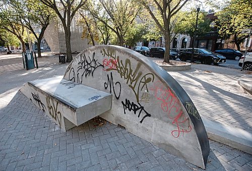 JOHN WOODS / FREE PRESS
Skate Spot, a new skateboarding sculpture, photographed Sunday, September 29, 2024 was opened at Old Market Square Saturday. 

Reporter: s/u