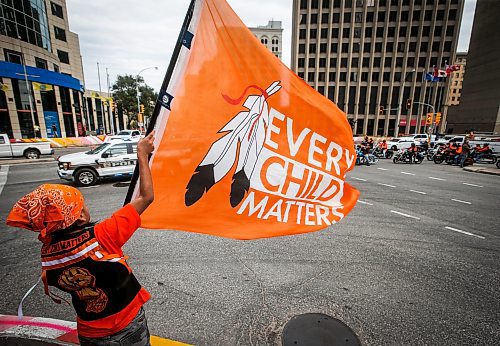 JOHN WOODS / FREE PRESS
People gather for Truth And Reconciliation Day or Orange Shirt Day in Manitoba as they walk down Portage and Main in Winnipeg Monday, September 30, 2024.  

Reporter: tyler