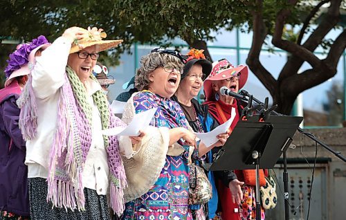 Ruth Bonneville / Free Press

Standup - Seniors for Climate

Seniors and supporters for Climate Change hold informational event at the Forks asking people to engage with actions and conversations with politicians to take action on climate change Tuesday.  The event included informational booths and a sing-a-long by members of the Raging Grannies.   

More info from presser: Seniors for Climate (SFC) is a project founded by six seniors&#x560;climate action groups [Suzuki Elders, Climate Action for Lifelong Learners (CALL), Grand(m)others Act to Save the Planet (GASP), Climate Legacy, Seniors for Climate Action Now! (SCAN!) and For Our Grandchildren (4RG)]. SFC has supported groups across the country to hold events including rallies, teach-ins, rocking chair protests, parades, musical performances and street theatre.


Oct 1st, ,  2024